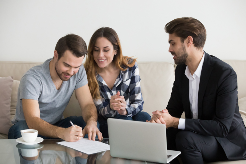 Couple discussing Lettings & Property Management